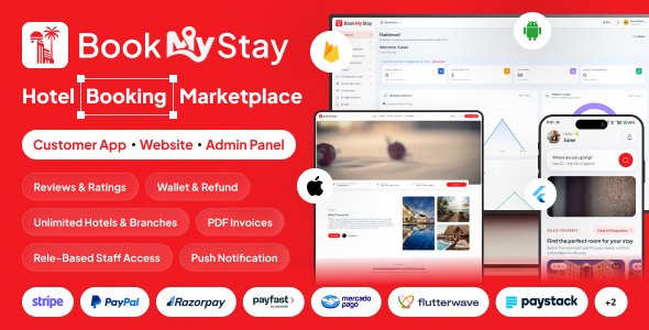 BookMyStay - Hotel Booking App & Website with Admin Panel | Flutter Hotel Reservation System